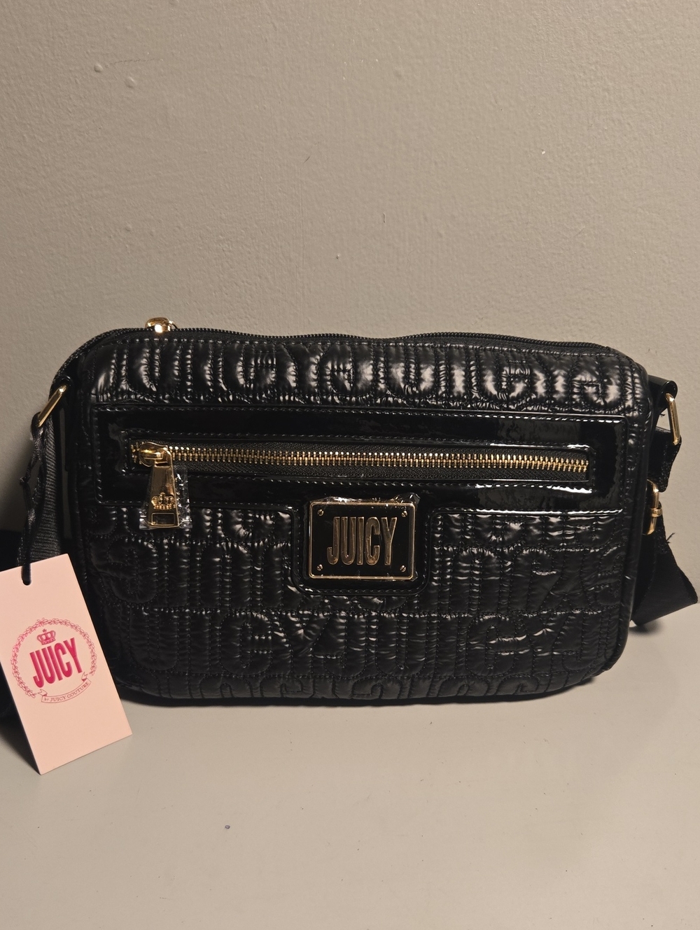 Juicy Couture Black Quilted Crossbody Bag